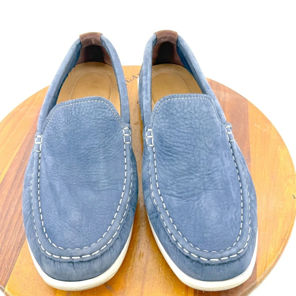 Cole Haan Grand.OS Loafers Mens 11.5 Blue C24689 Slip On Leather Moc Toe Preppy